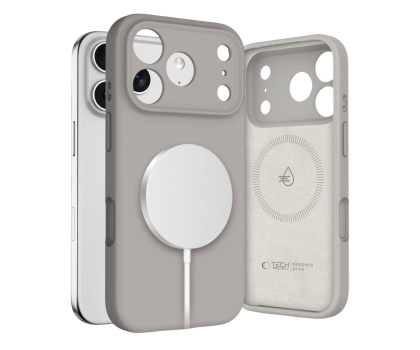 Etui do telefonów TECH-PROTECT Silicone Magsafe do Iphone 17 Pro Stone Grey 5906302330270